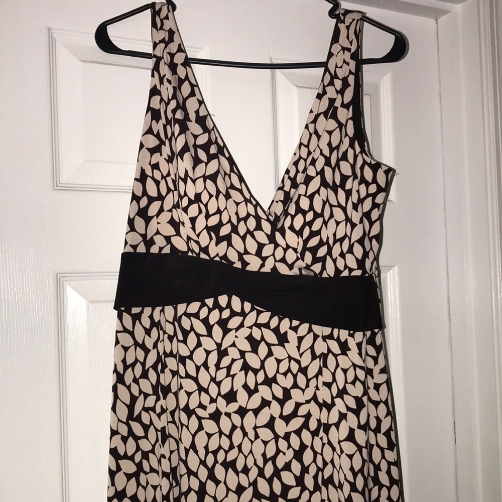 Kim Rogers brown and tan dress